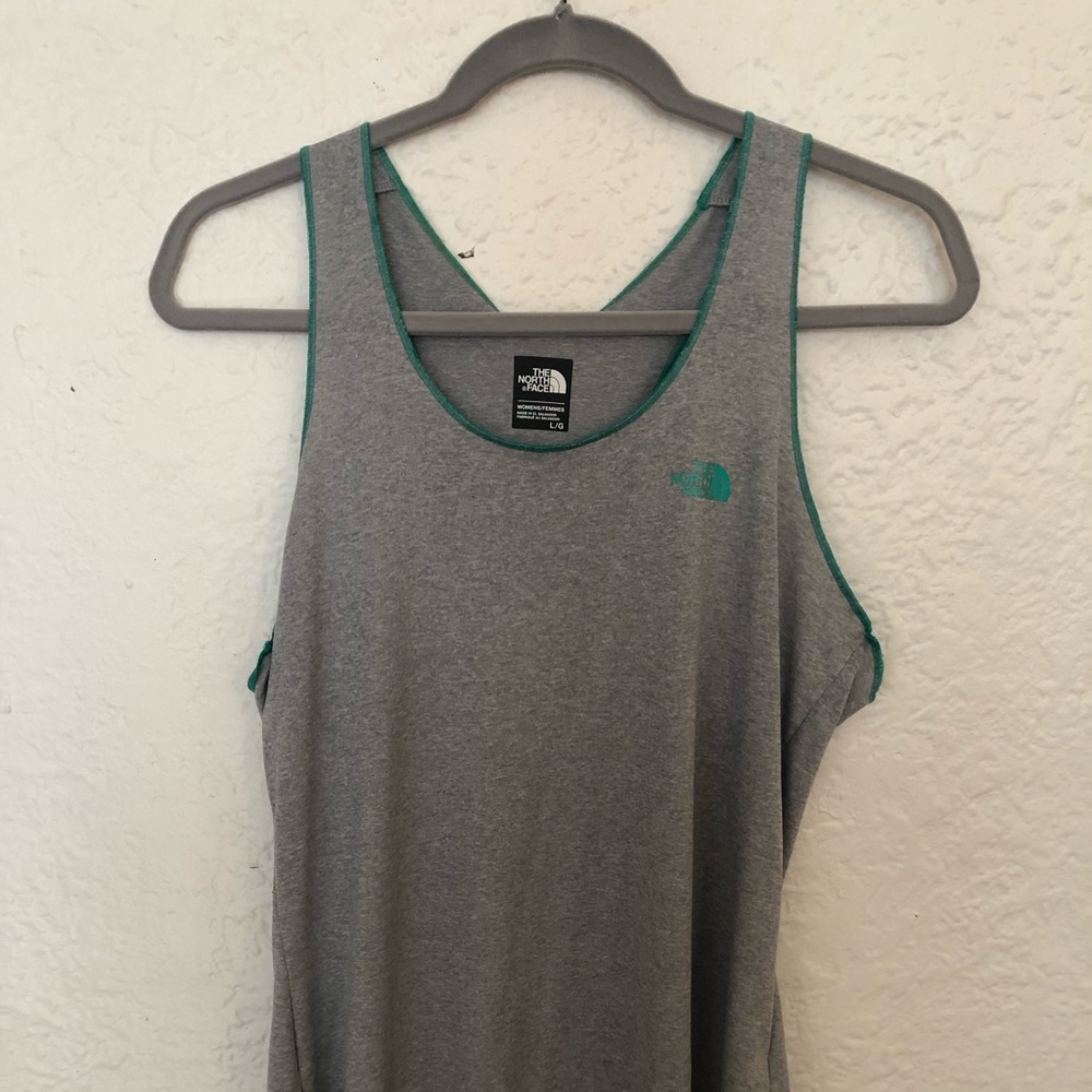 North Face gray and teal tank top